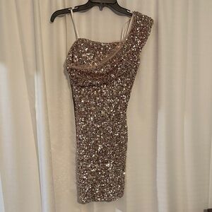 GB Girls Glittering One-Shoulder Dress